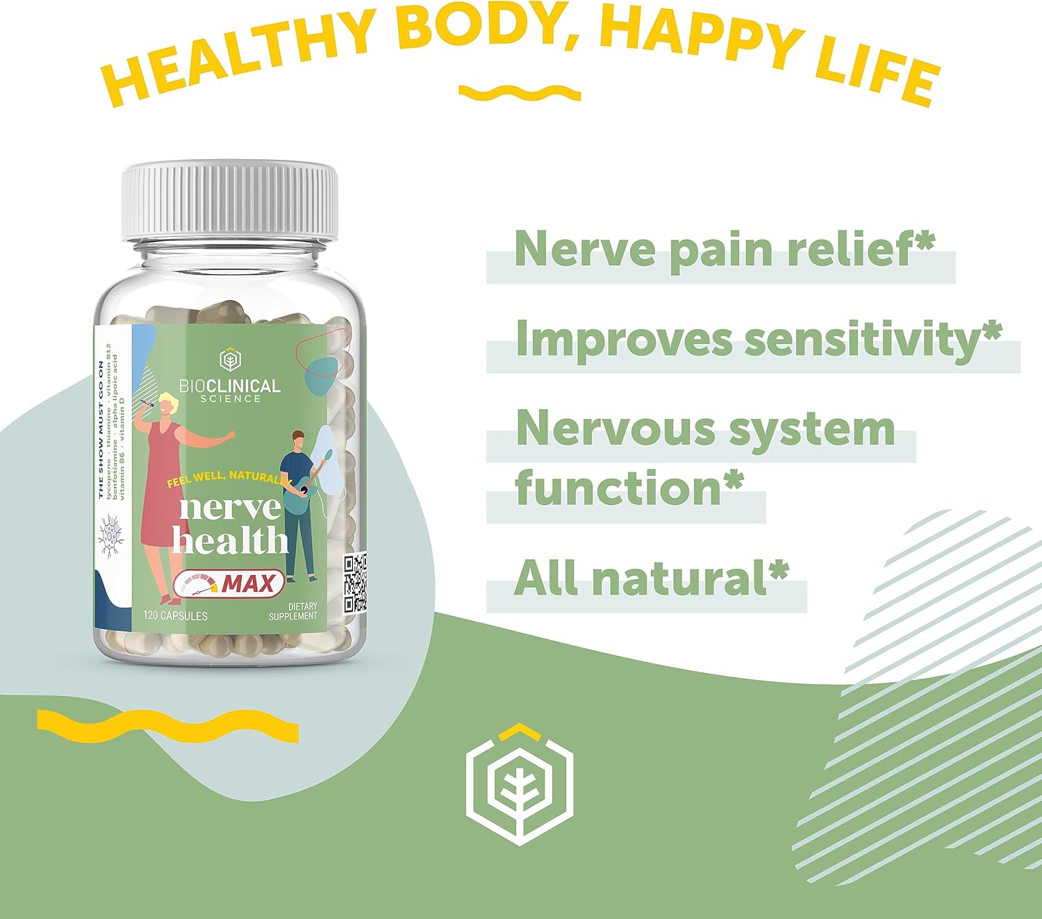 Nerve Health Max - Advanced Formula with Vitamin D, B Vitamins, and Antioxidants - 120 Capsules