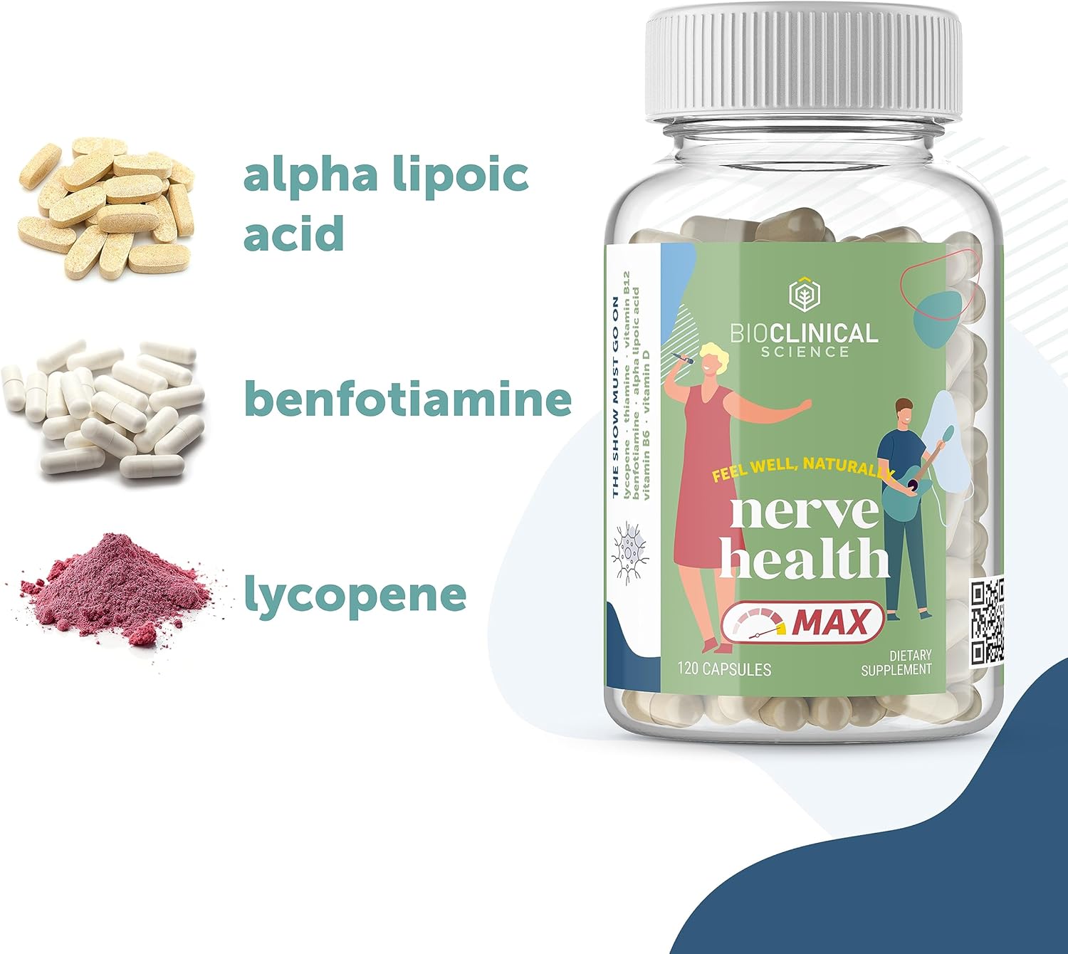 Nerve Health Max - Advanced Formula with Vitamin D, B Vitamins, and Antioxidants - 120 Capsules