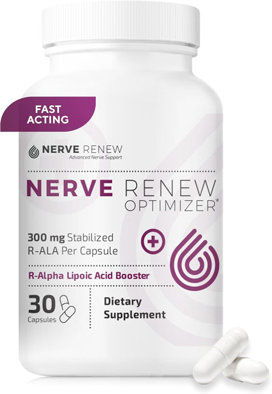 Nerve Renew Dietary Supplement - 30 Capsules - Stabilized R-Alpha Lipoic Acid for Nerve Discomfort - Fast Absorption - All Natural