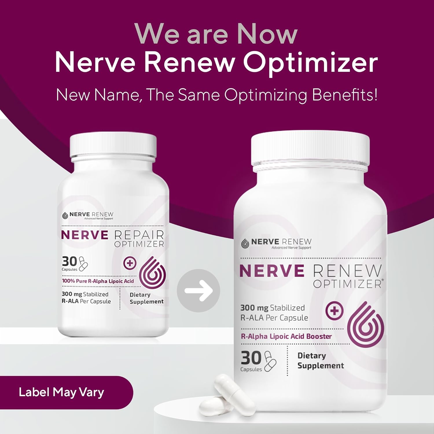 Nerve Renew Dietary Supplement - 30 Capsules - Stabilized R-Alpha Lipoic Acid for Nerve Discomfort - Fast Absorption - All Natural