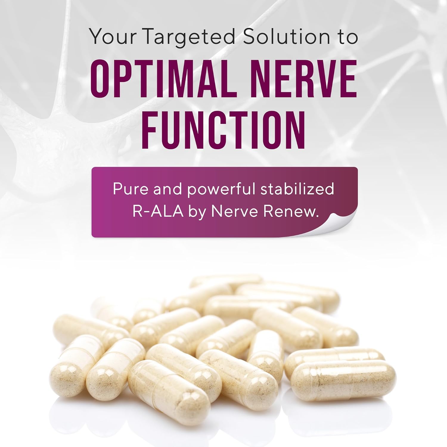 Nerve Renew R-ALA 600mg Supplement - Stabilized R Alpha Lipoic Acid for Nerve Support - 3 Pack