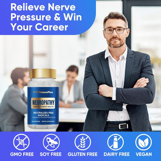 Nerve Savior Supplement for Neuropathy - Advanced Nerve Health Formula with 600mg Alpha Lipoic Acid-Benfotiamine - 120 Capsules