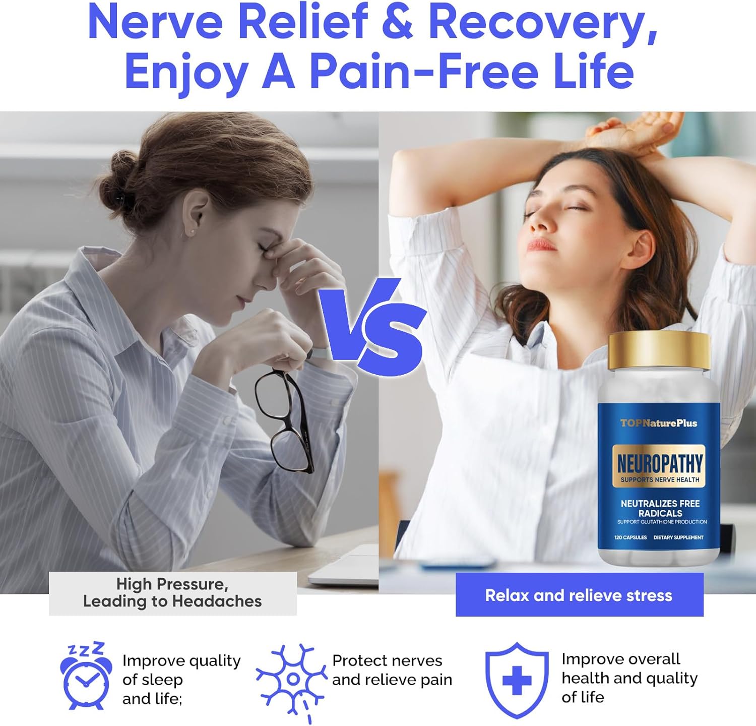 Nerve Savior Supplement for Neuropathy - Advanced Nerve Health Formula with 600mg Alpha Lipoic Acid-Benfotiamine - 120 Capsules