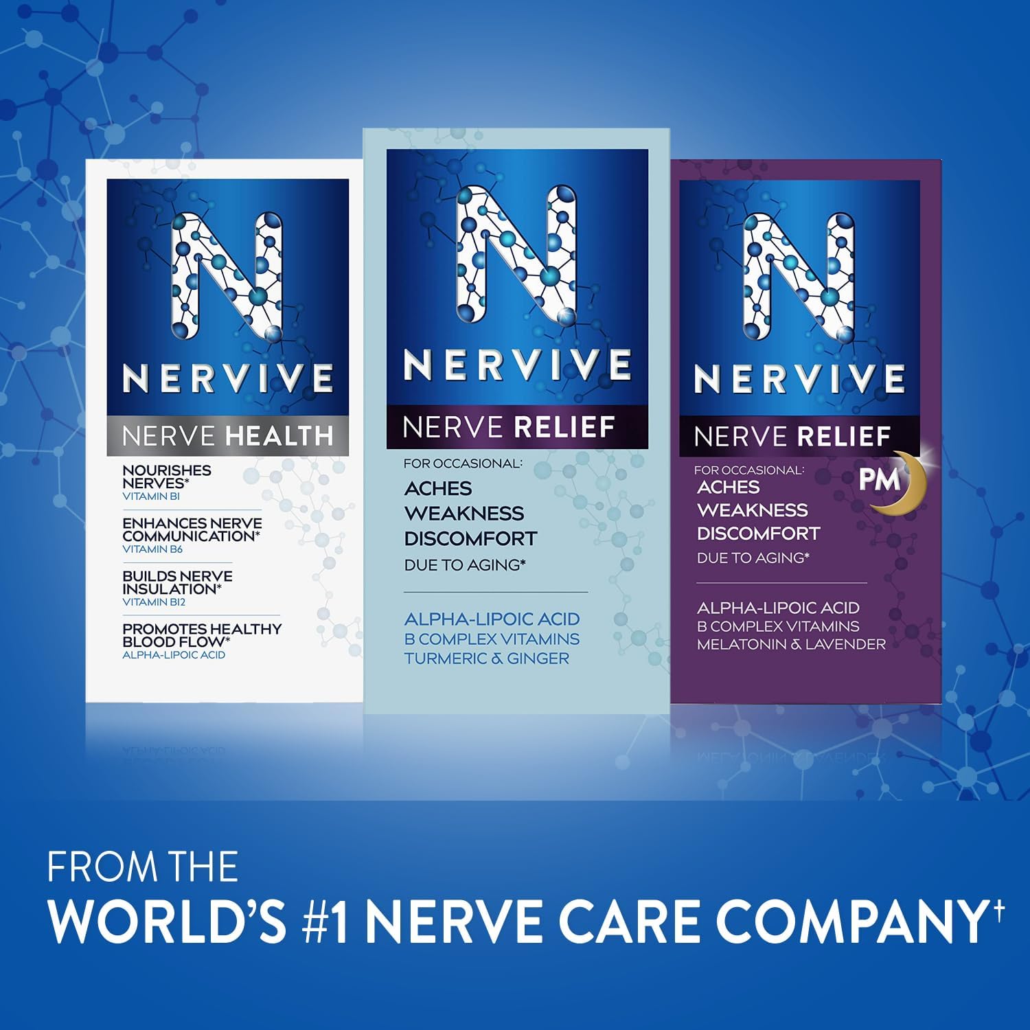 Nervive Nerve Health Supplement with Alpha Lipoic Acid, Vitamin B12, B6, B1 - 60 Tablets