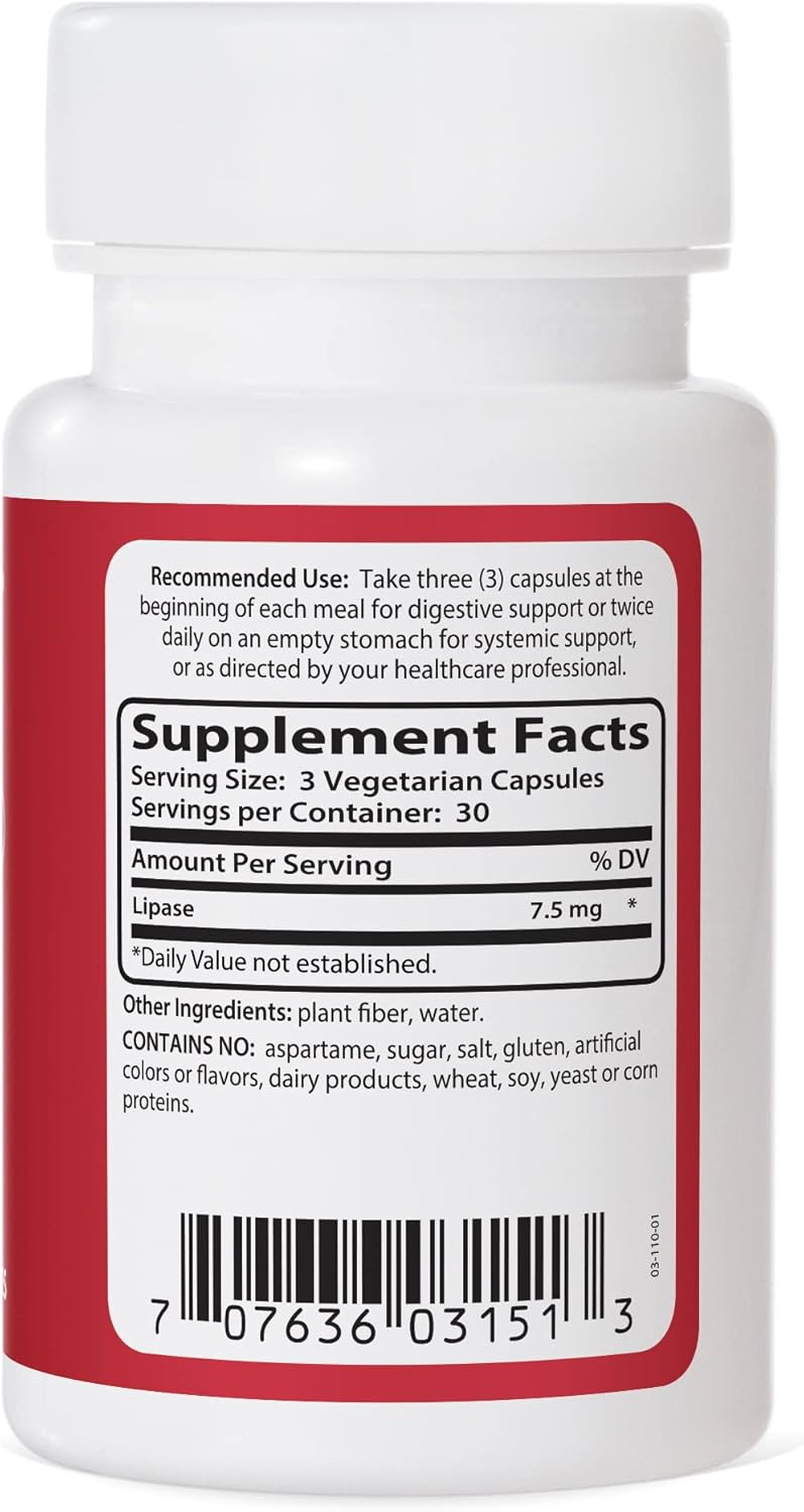 Ness Enzymes Lipase #5 90 Capsules - Digestive Enzyme Supplement