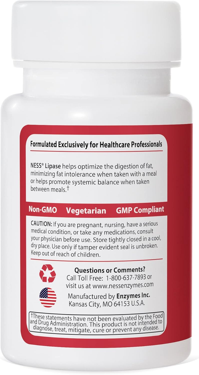Ness Enzymes Lipase #5 90 Capsules - Digestive Enzyme Supplement