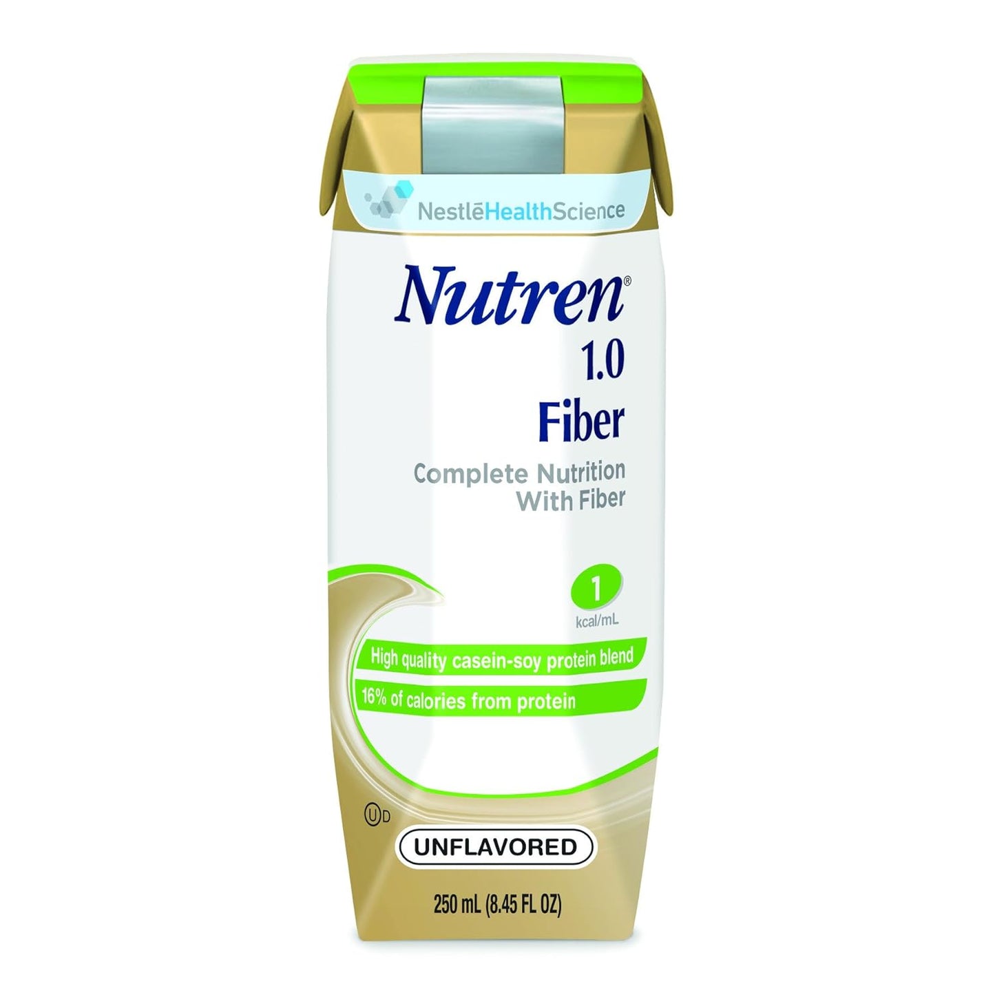 NESTLE NUTRITIONAL Nutren® 1.0 Fiber - Unflavored - 250 Calories per 250 mL Tetra Prisma Pack - Case of 24