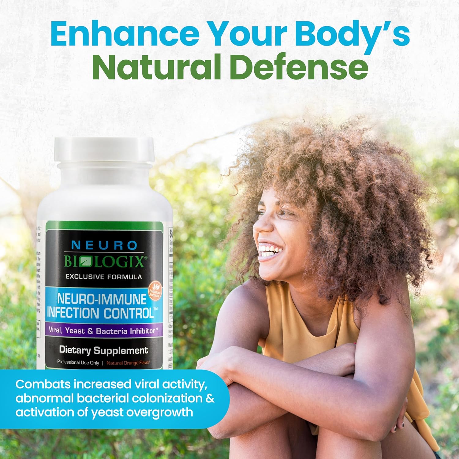 Neuro Biologix Neuro Immune Infection Control with Monolaurin, Lysine, Elderberry, Cinnamon & Olive Leaf - Gut & Immune Support Supplement for Yeast Balance & Digestive Health