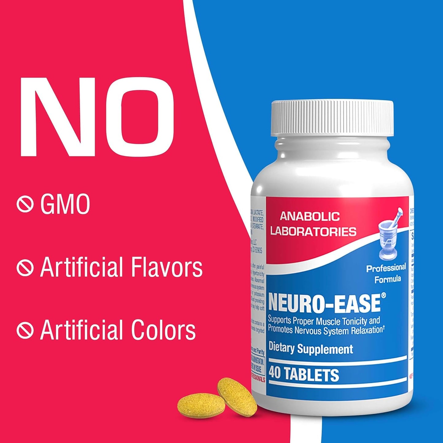 Neuro Ease Supplement with Vitamin B12, Turmeric Curcumin, and Magnesium - 40 Tablets for Muscle and Nerve Health - Includes Choline and Niacin for Optimal Wellness