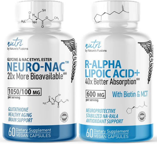 Neuro NAC Ethyl Ester and R Alpha Lipoic Acid 600mg Capsules by Nature's Fusions (60ct)