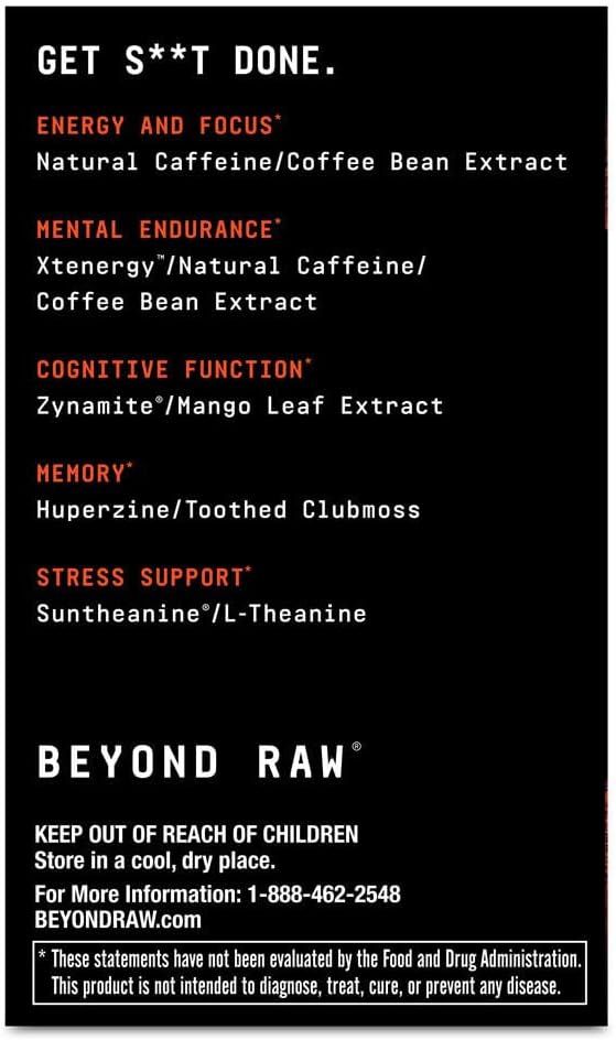 Neuro Surge Beyond Raw Clinically Dosed Cognitive Performance Supplement 30 Count