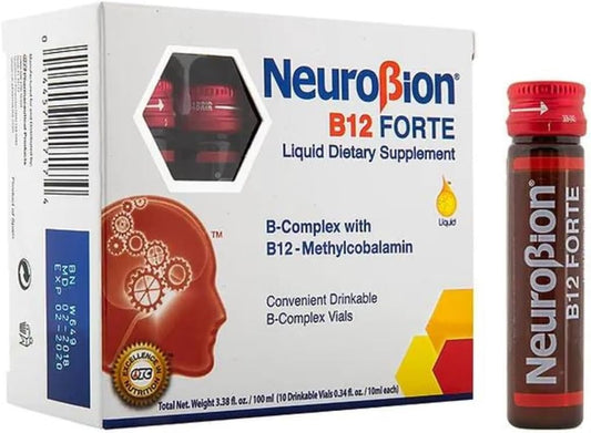 Neurobion B12 Forte Liquid - 100 ml Total - Pack of 10 Vials
