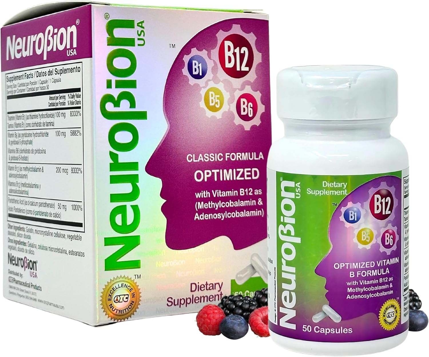 Neurobion Classic Formula B12 Methylcobalamin Dietary Supplement - 50 Capsules for Optimal Neuro Health