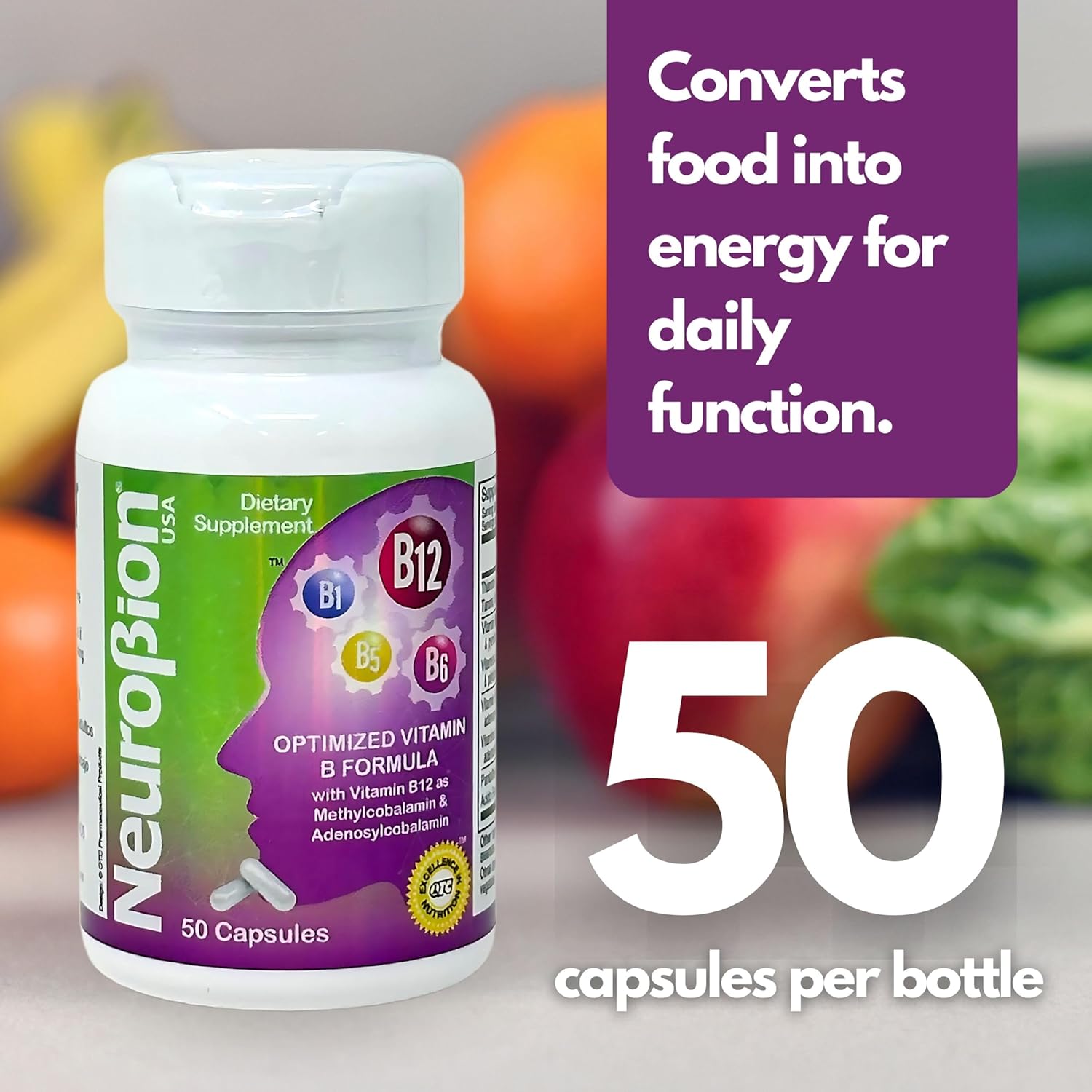 Neurobion Classic Formula B12 Methylcobalamin Dietary Supplement - 50 Capsules for Optimal Neuro Health