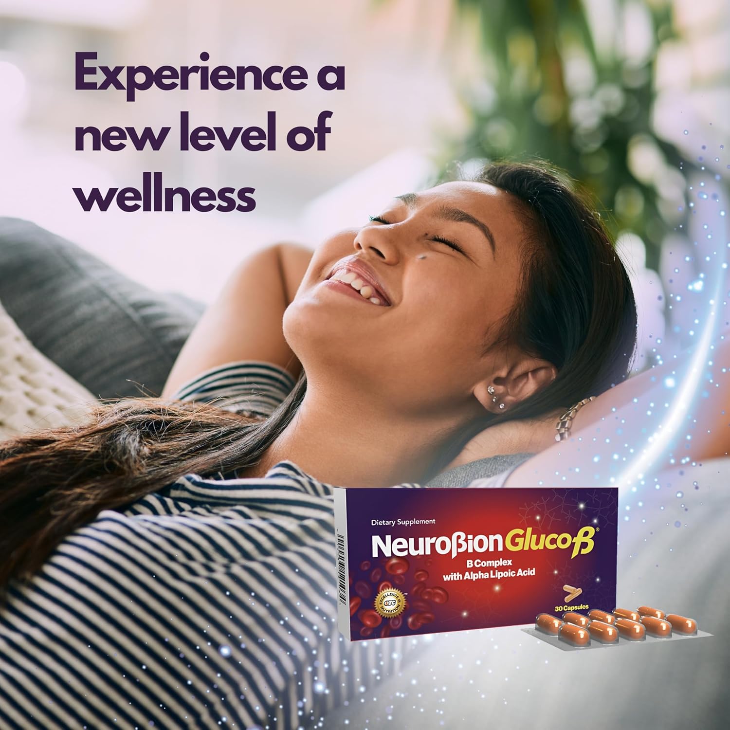 Neurobion Gluco B with Alpha Lipoic Acid B Complex Supplement 30 Capsules