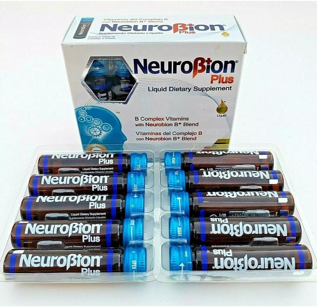 Neurobion Plus Liquid B Complex Dietary Supplement - Pack of 10 Vials