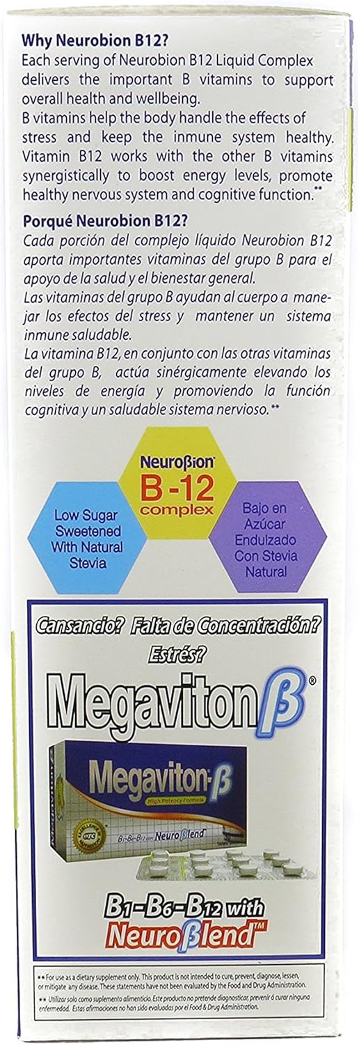 Neurobion Vitamin B12 Complex Liquid Citrus Flavor 16 Oz x 2 Pack
