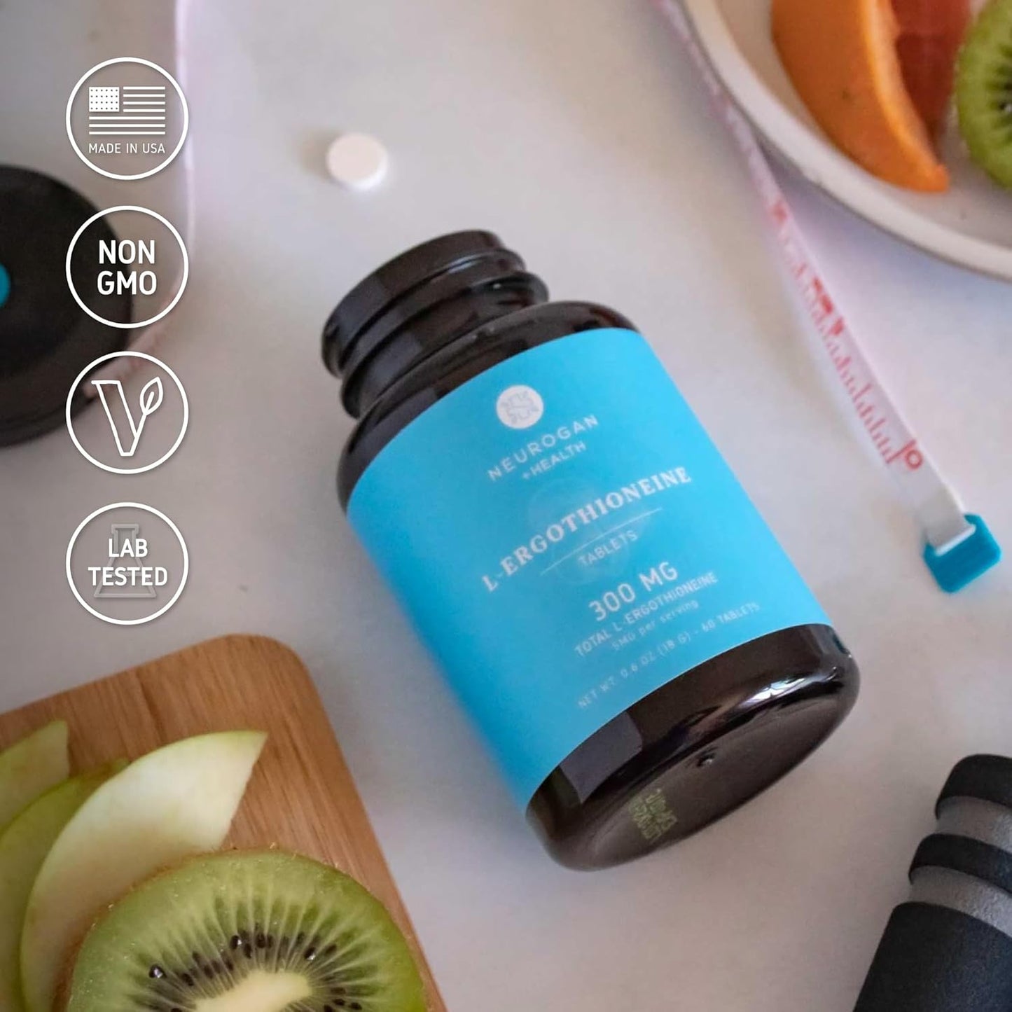 Neurogan L-Ergothioneine Tablets 5mg - Longevity & Brain Health Support Supplement - 60 Servings