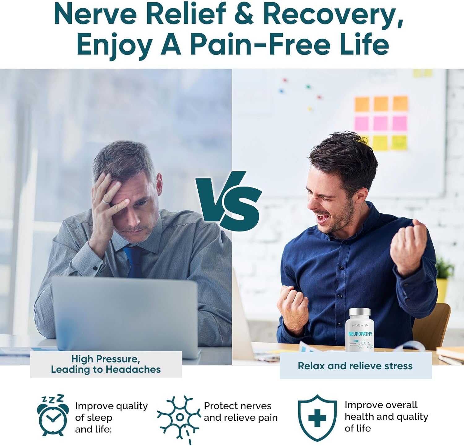 Neuropathy Support Nerve Savior Supplement - 600mg Alpha-Lipoic Acid - Relief for Hands, Feet, Toes, Back, Neck