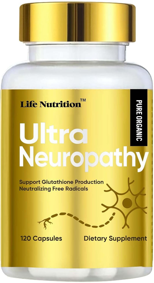 Neuropathy Support Supplement - 120 Capsules with 600mg Alpha Lipoic Acid for Nerve Relief in Hands, Feet, Toes - Peripheral Neuropathy Support