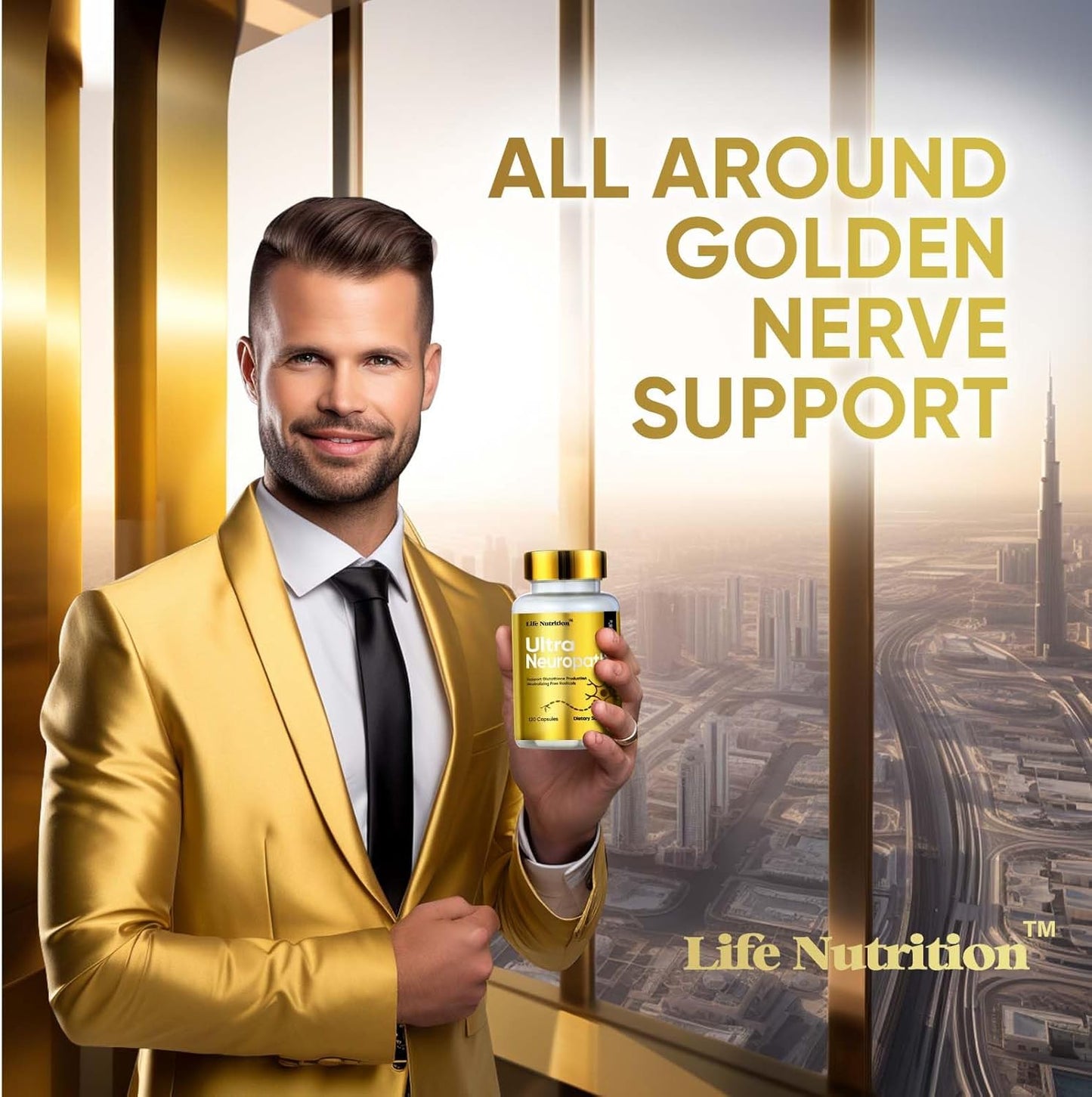 Neuropathy Support Supplement - 120 Capsules with 600mg Alpha Lipoic Acid for Nerve Relief in Hands, Feet, Toes - Peripheral Neuropathy Support