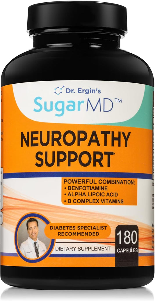 Neuropathy Support Supplement - 180 Capsules for Nerve Health with Alpha Lipoic Acid, Benfotiamine, Vitamin D3 B6 B12 - Support for Feet, Hands, Fingers, Legs - 90 Day Supply - BoostGo Australia