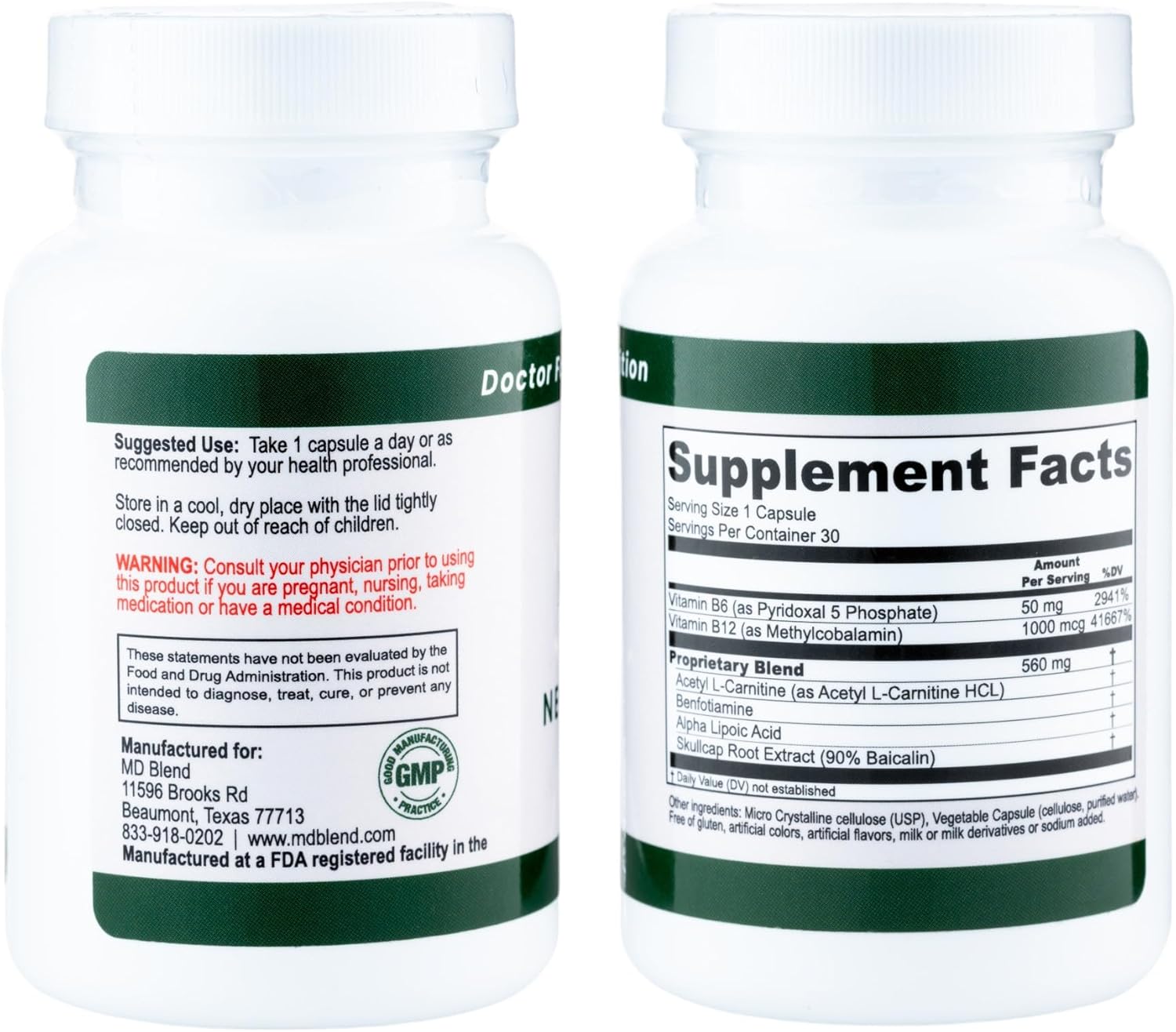 Neuropathy Support Supplement - Expert Formulated Natural Blend for Nerve Health - Alpha Lipoic Acid, L-Carnitine, Vitamins B6 & B12 - 30 Capsules - BoostGo Australia