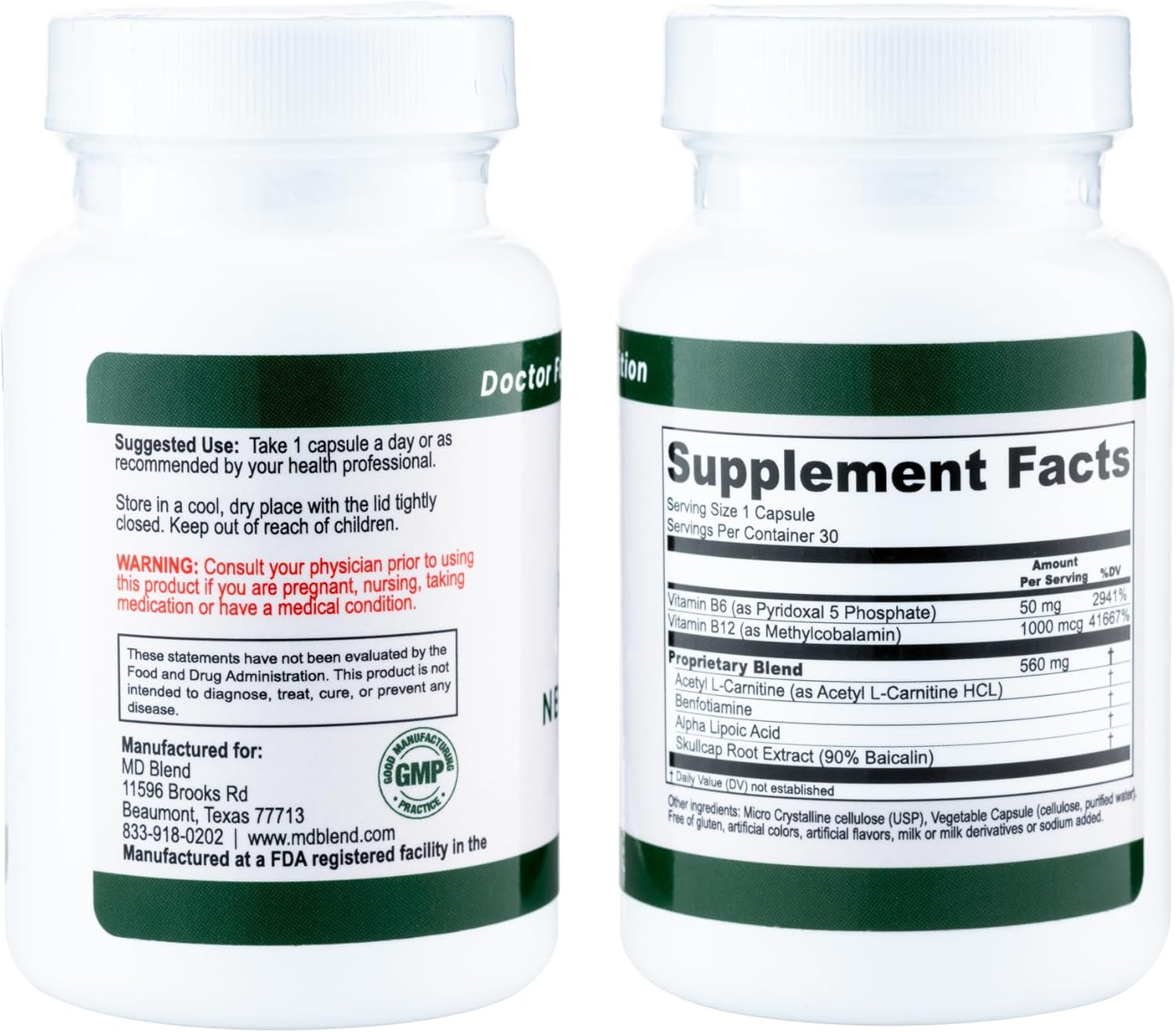 Neuropathy Support Supplement - Expert Formulated Natural Blend for Nerve Health - Alpha Lipoic Acid, L-Carnitine, Vitamins B6 & B12 - 30 Capsules - BoostGo Australia