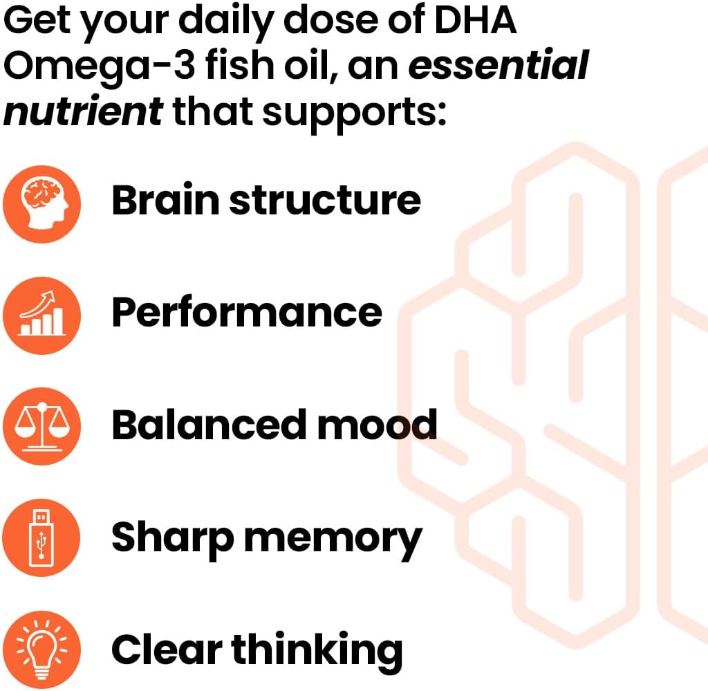 NeuroQ Memory DHA-400 - Omega-3 Fish Oil Supplement for Mental Performance & Brain Health - Supports Memory, Focus & Balance - 120 Softgels