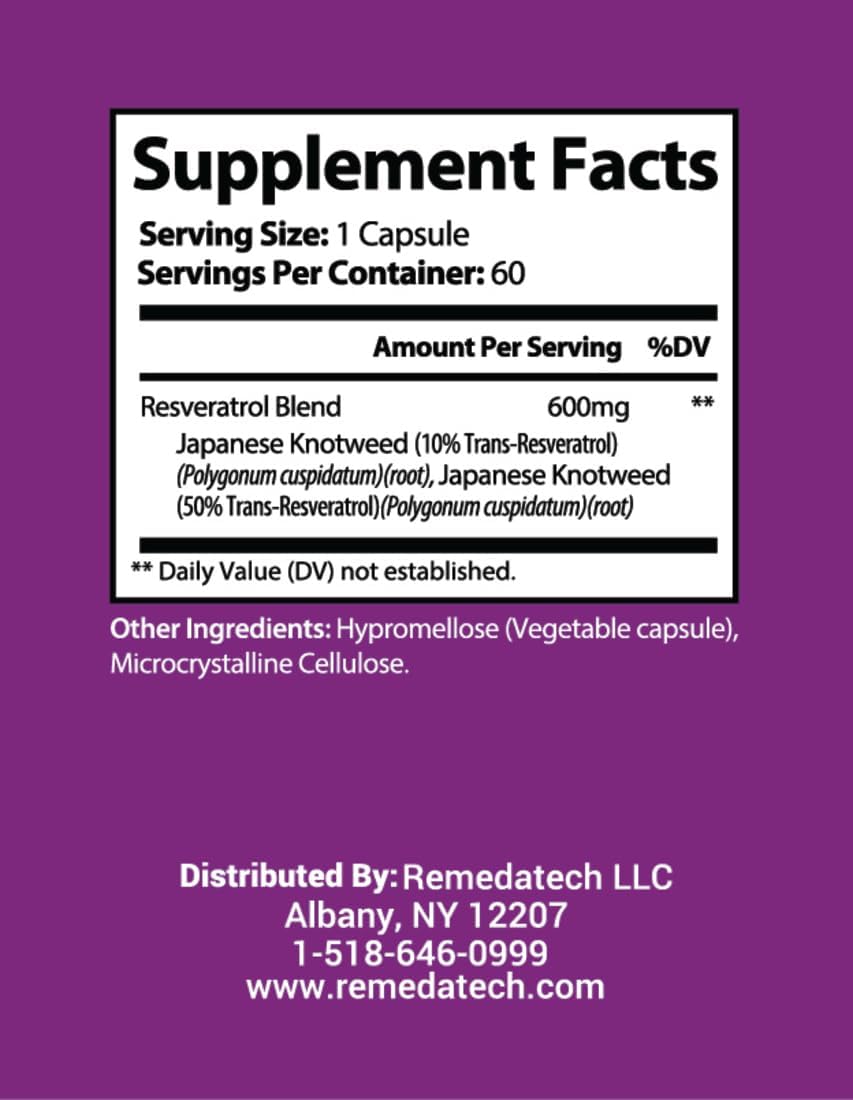 Nevancia Antioxidant Support Capsules with Resveratrol for Heart, Brain & Immune Health - 60 Count