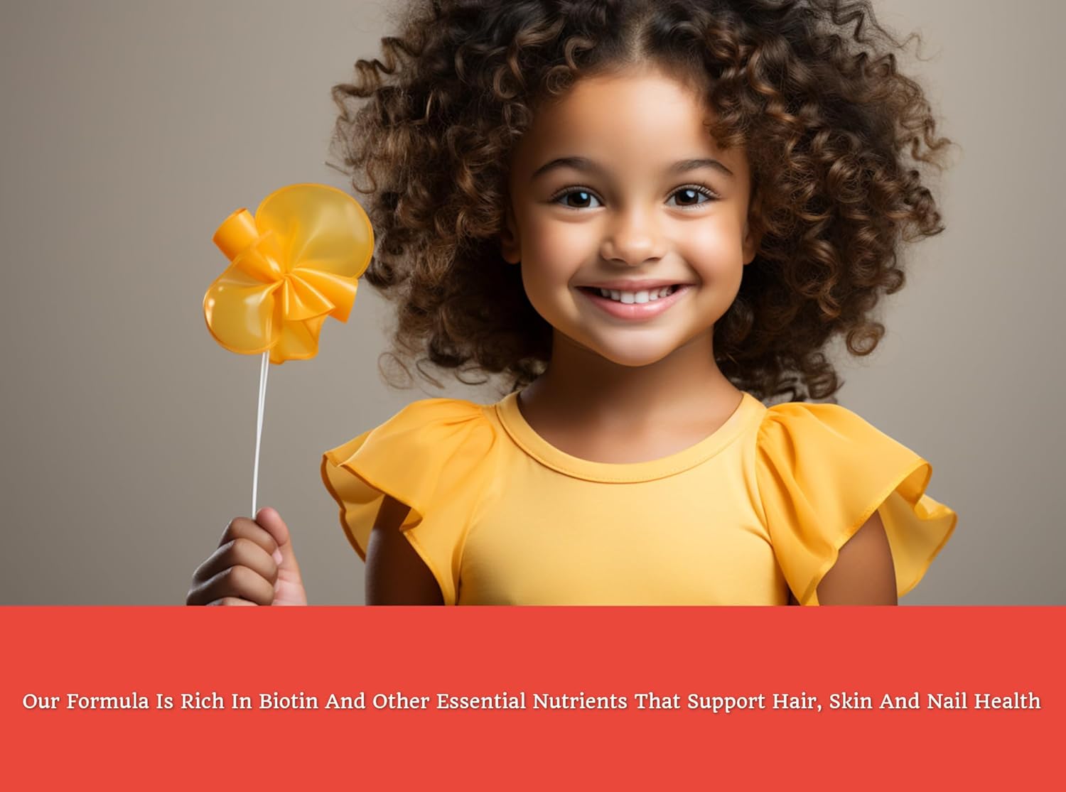 Nevancia Kids Hair, Skin & Nails Gummies - Biotin, B Vitamins, Vitamin C, Zinc - 60 Delicious Gummies for Stronger Nails, Healthier Hair, Natural Glow Skin