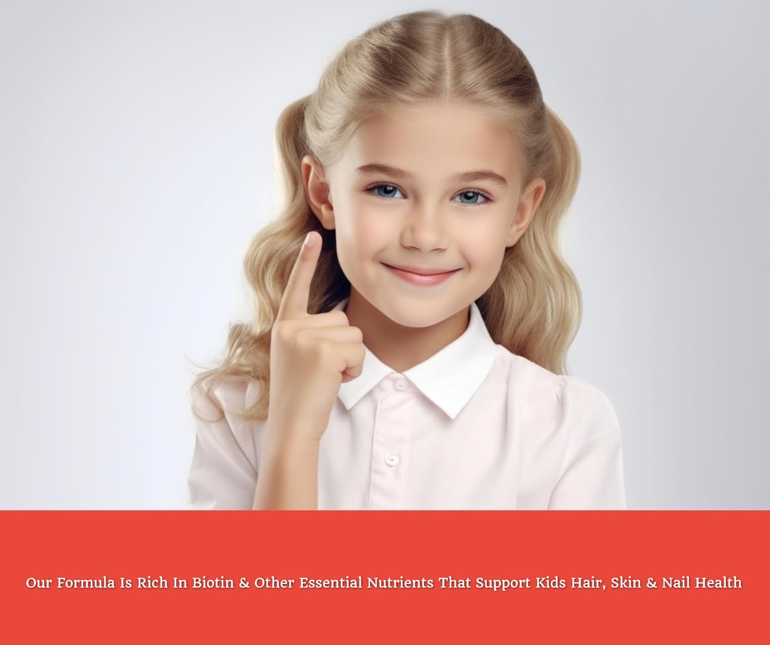 Nevancia Kids Hair, Skin & Nails Gummies - Biotin, B Vitamins, Vitamin C, Zinc - 60 Delicious Gummies for Stronger Nails, Healthier Hair, Natural Glow Skin