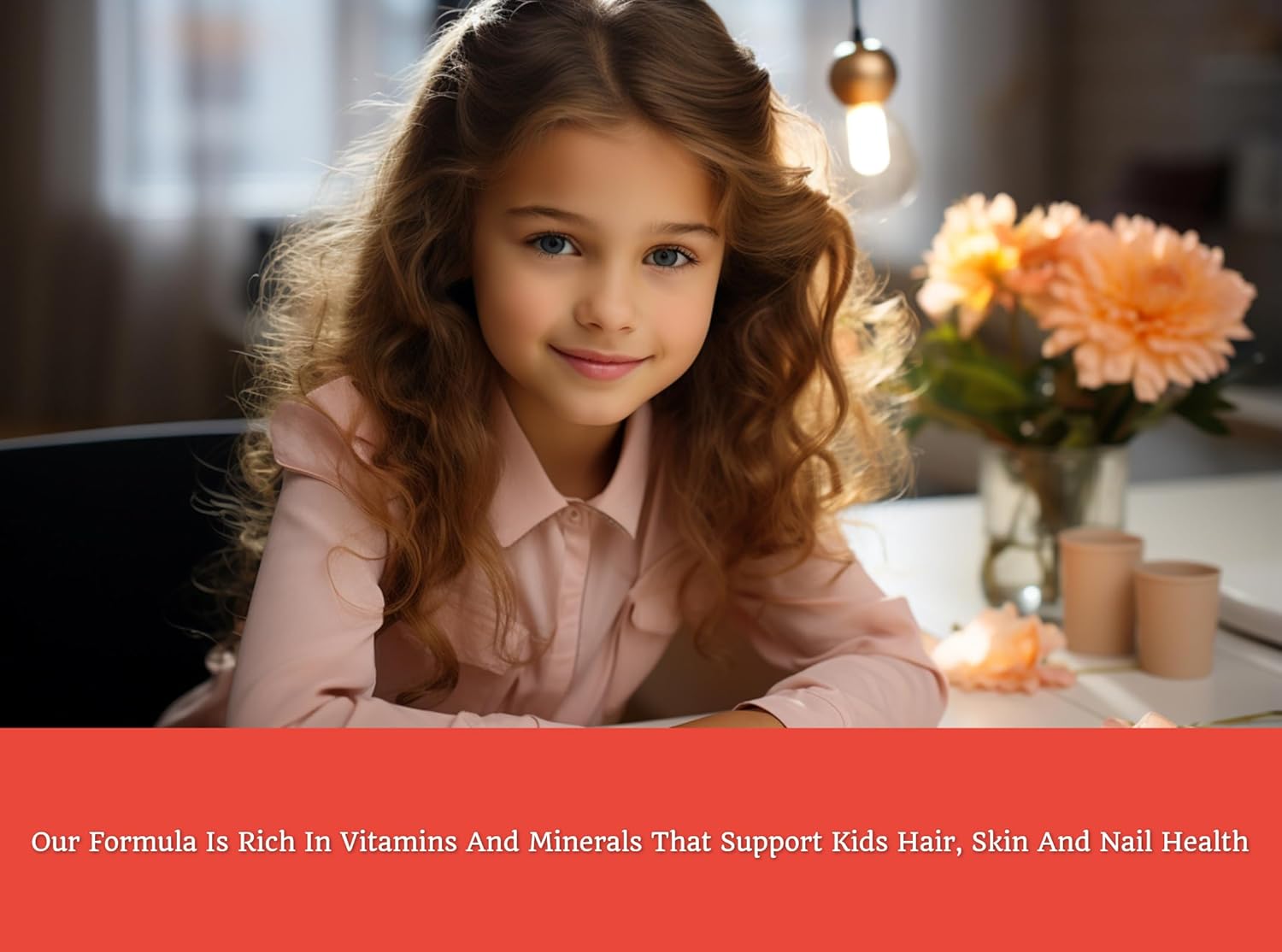 Nevancia Kids Hair, Skin & Nails Gummies - Biotin, B Vitamins, Vitamin C, Zinc - 60 Delicious Gummies for Stronger Nails, Healthier Hair, Natural Glow Skin