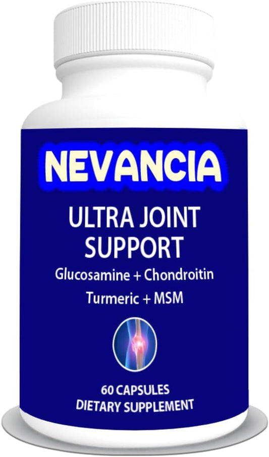 Nevancia Ultra Joint Support Capsules with Glucosamine, Chondroitin, Turmeric, MSM & More - 60 Count, 20-Day Supply for Joint Health, Comfort, Mobility & Stability
