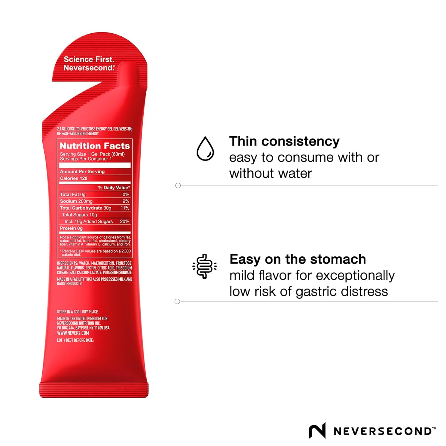 Never2 C30 Energy Gel 12-Pack: Berry Flavor for Triathlons, Ironman, Cycling, and Marathons - Performance Nutrition and Hydration