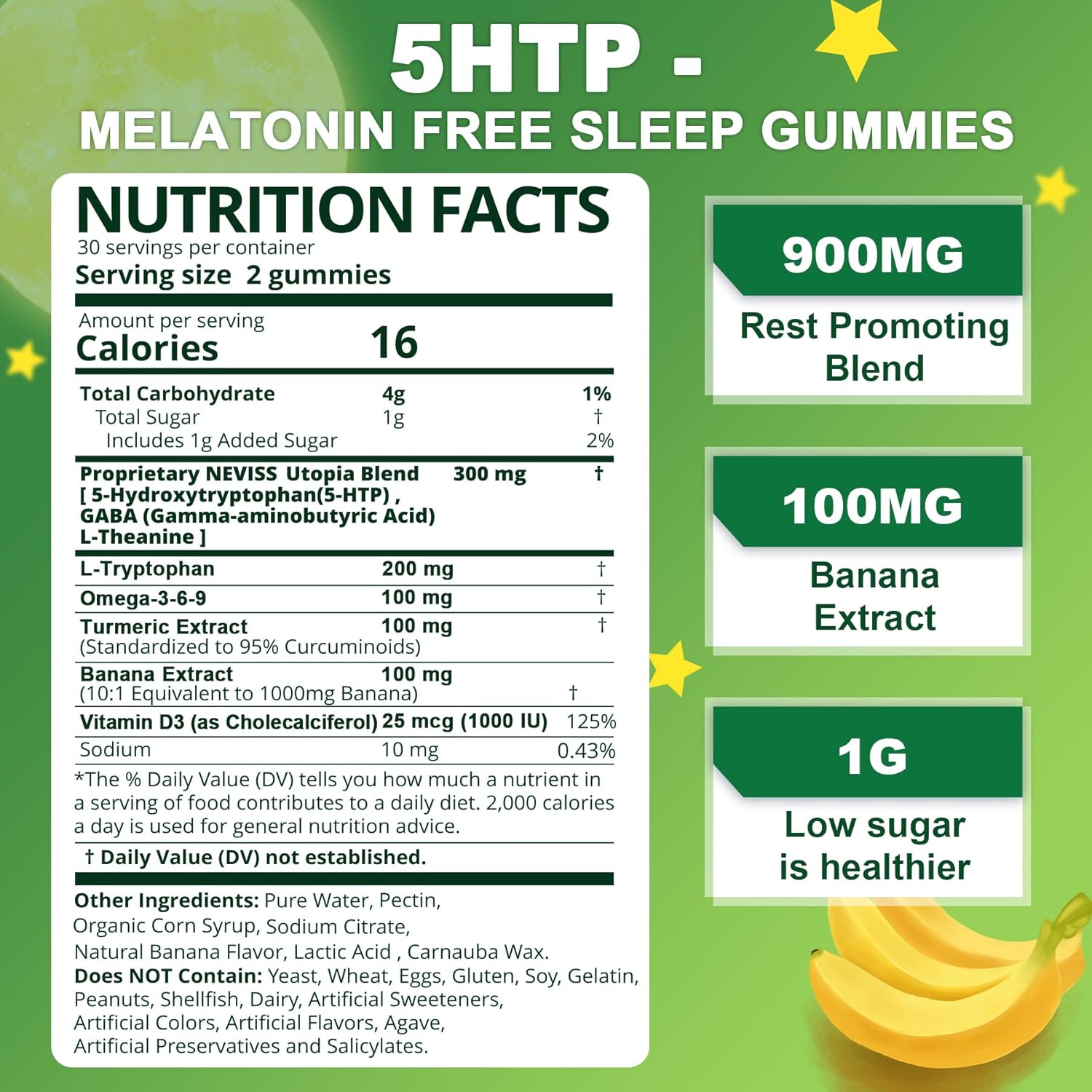 Nevis 5-HTP GABA and Glutathione Gummies Combo Pack - 180 Count