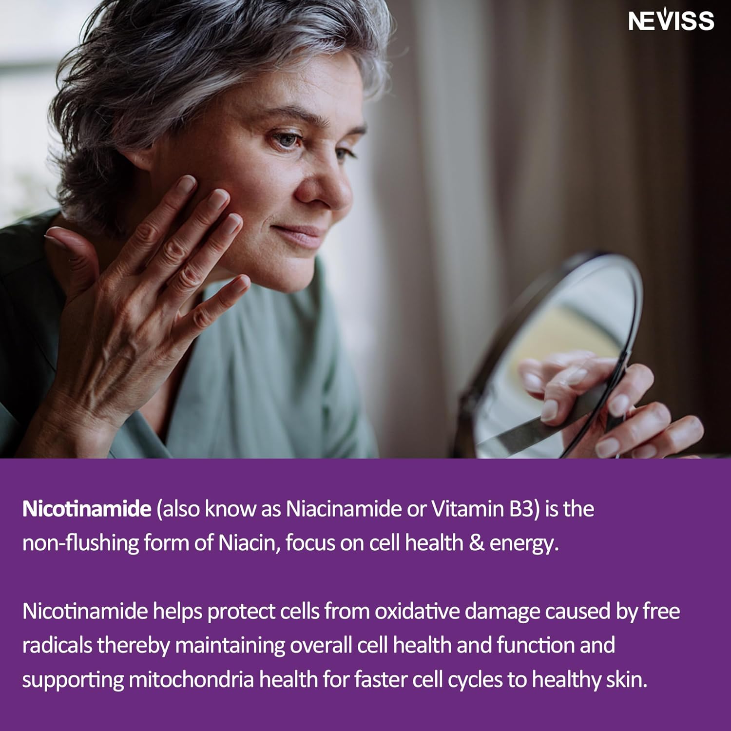 NEVISS Nicotinamide Gummies with Zinc and Copper - 500mg Supplement