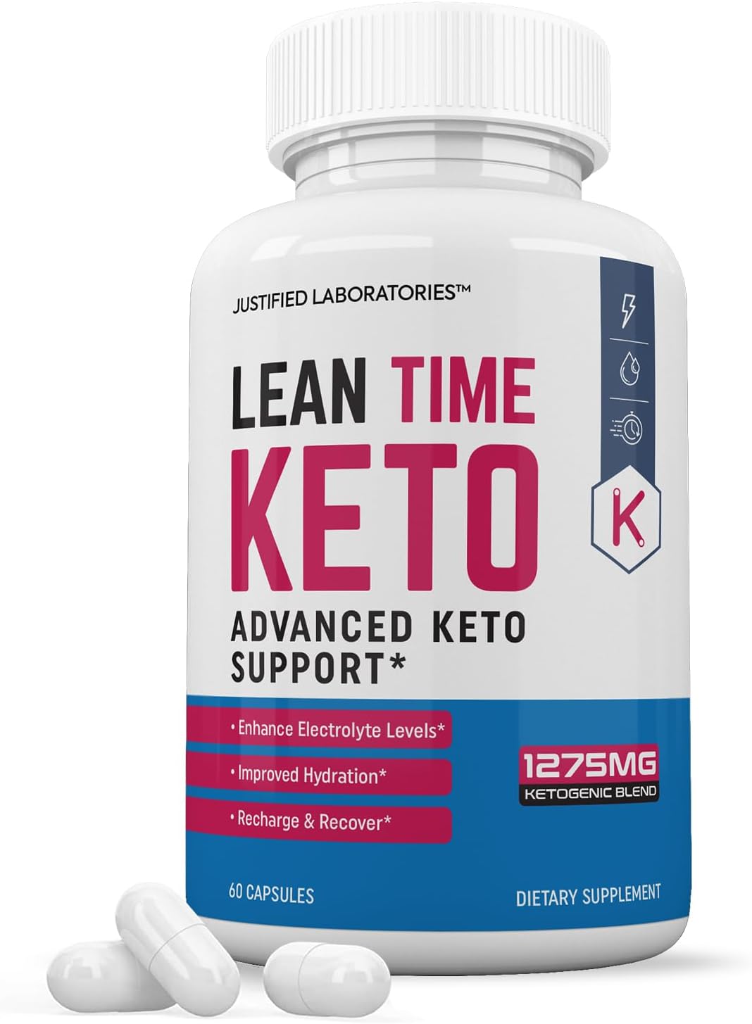 New & Improved Lean Time Keto Pills 1275MG with Apple Cider Vinegar, Olive Oil Powder, Green Tea Leaf - 60 Capsules - BoostGo Australia