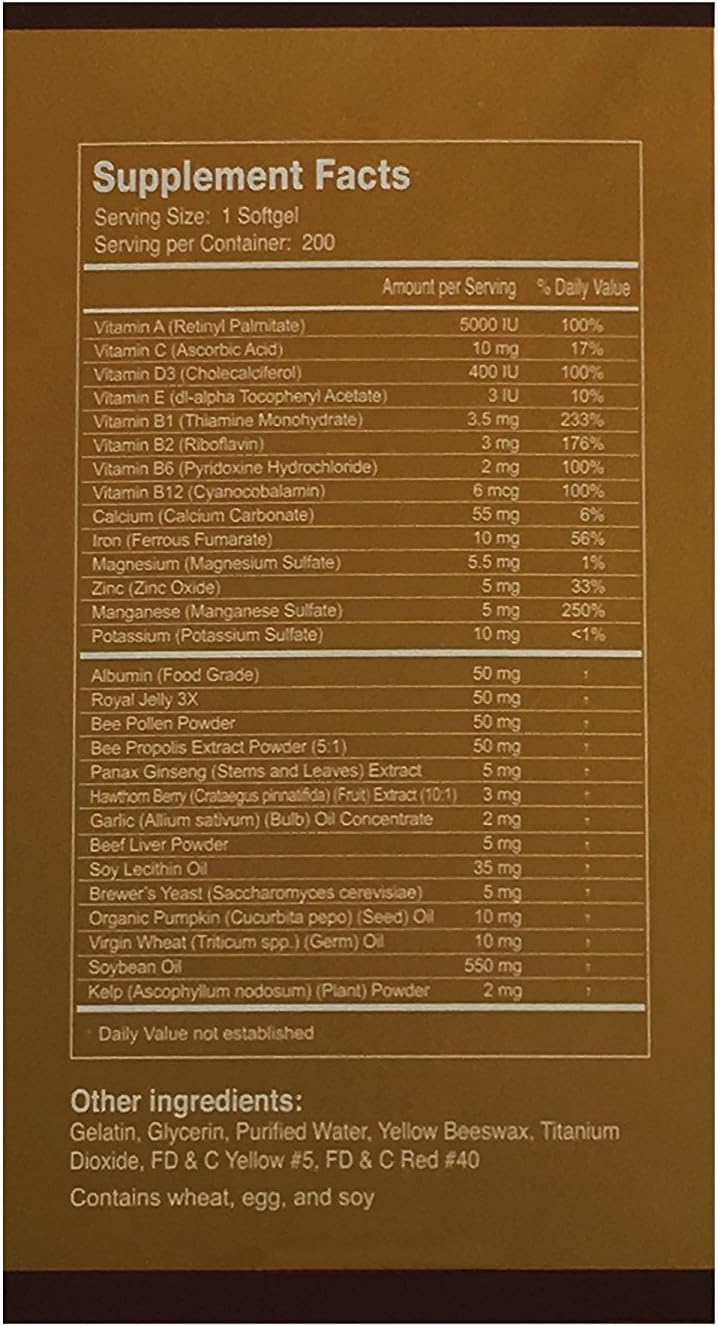 New & Improved Mega Albumin Gold Softgels: Natural Energy Booster and Immune Support Formula