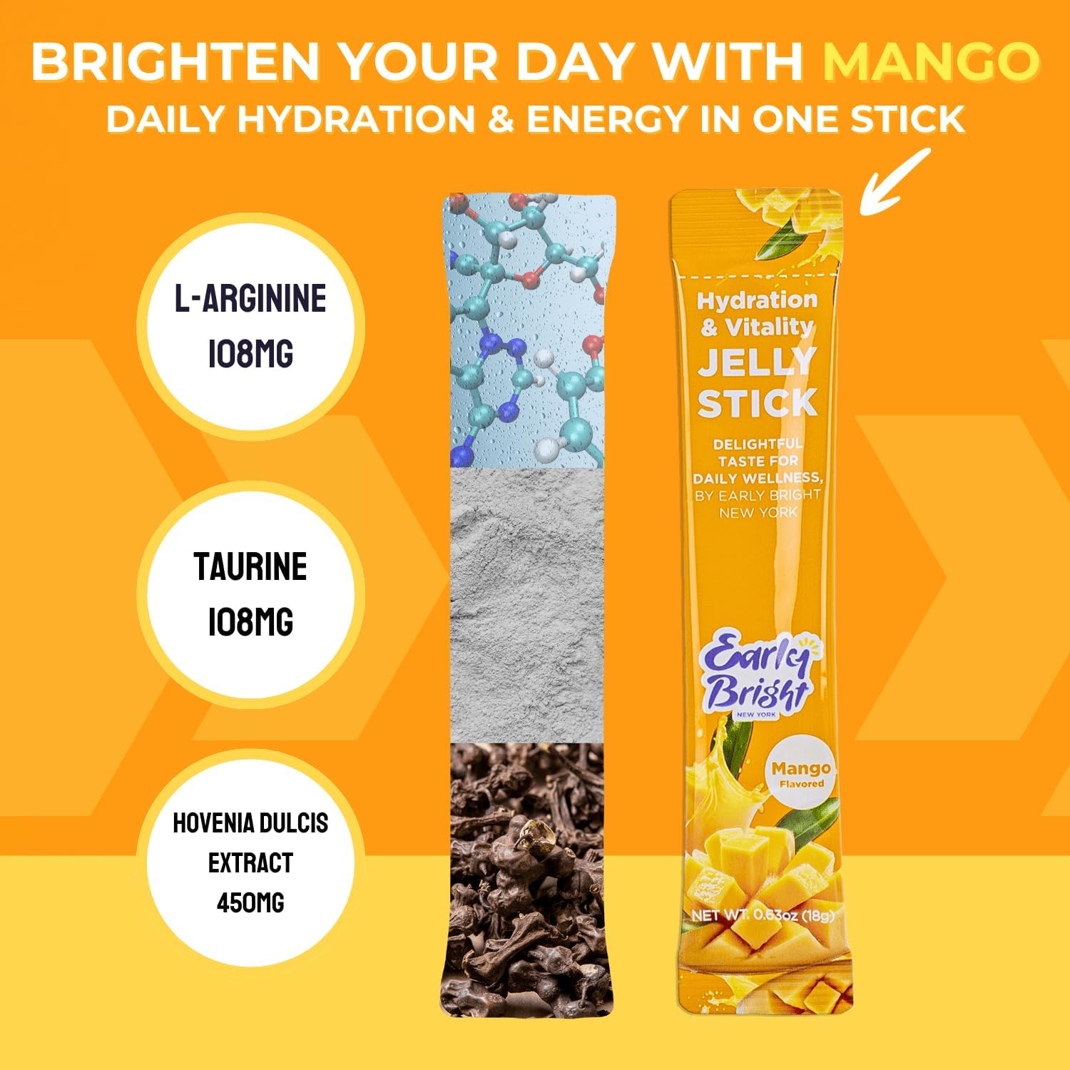 NEW YORK Mango Hydration & Vitality Jelly Stick - Delicious Daily Wellness Boost