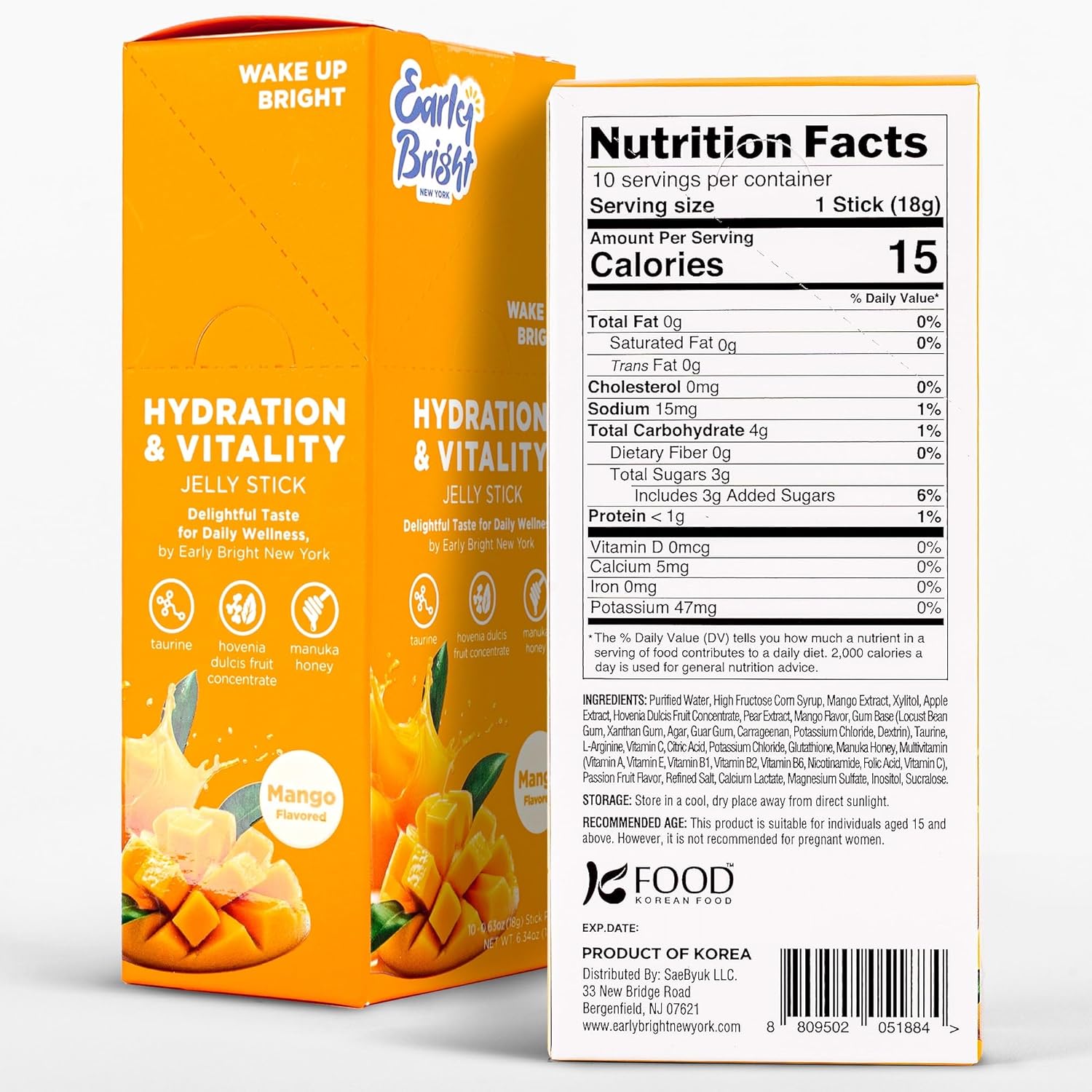 NEW YORK Mango Hydration & Vitality Jelly Stick - Delicious Daily Wellness Boost