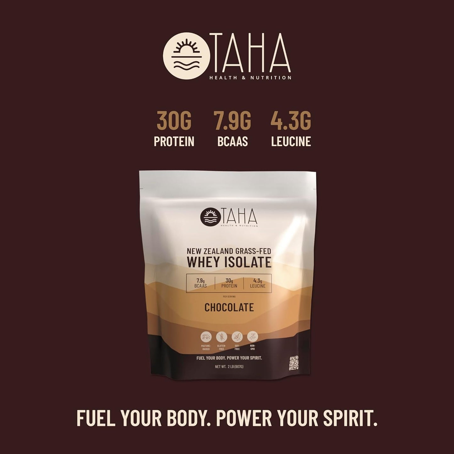 New Zealand Grass-Fed Chocolate Whey Protein Isolate Powder with 30g Protein, 7.9g BCAAs, and 4.3g Leucine | Gluten-Free, Keto, Kosher | 2LB, ~24 Servings