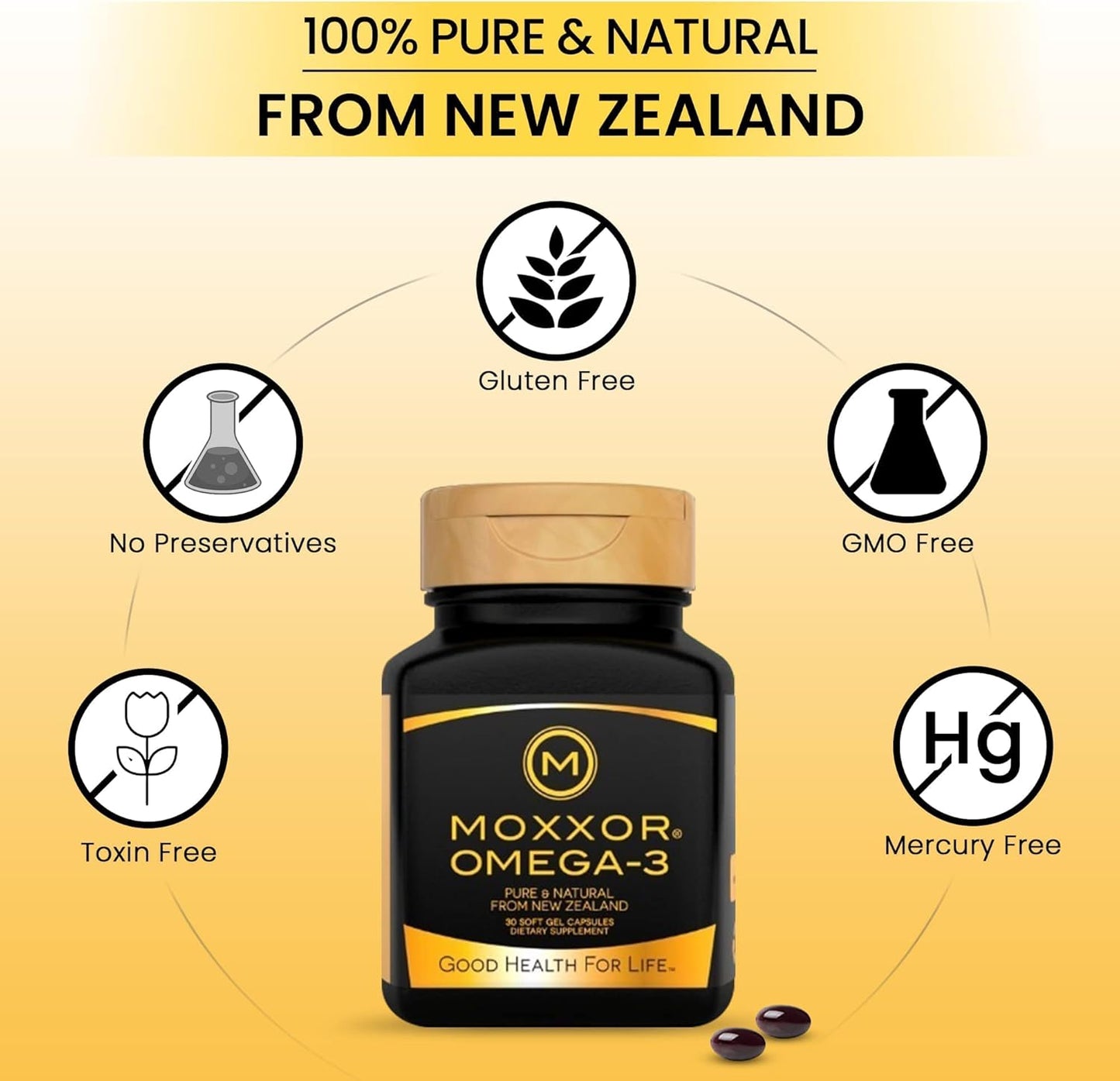 New Zealand Green Lipped Mussel Oil Soft gels for Joint, Heart, and Immune Support - 60 Soft gels, No Fishy Aftertaste, 30 Day Supply