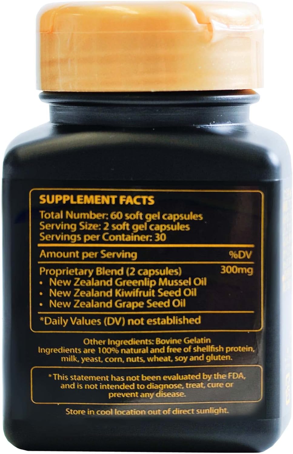 New Zealand Green Lipped Mussel Oil Soft gels for Joint, Heart, and Immune Support - 60 Soft gels, No Fishy Aftertaste, 30 Day Supply