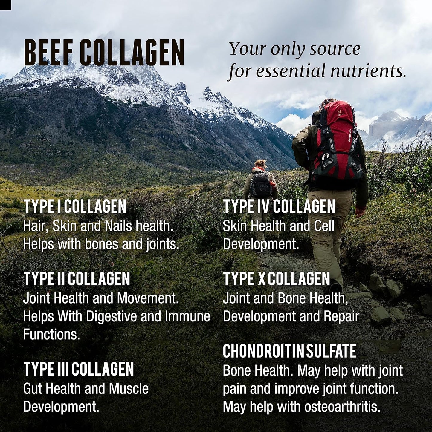 New Zealand Sourced Grass Fed Beef Collagen Supplement - 200 Count, 3,000mg per Serving