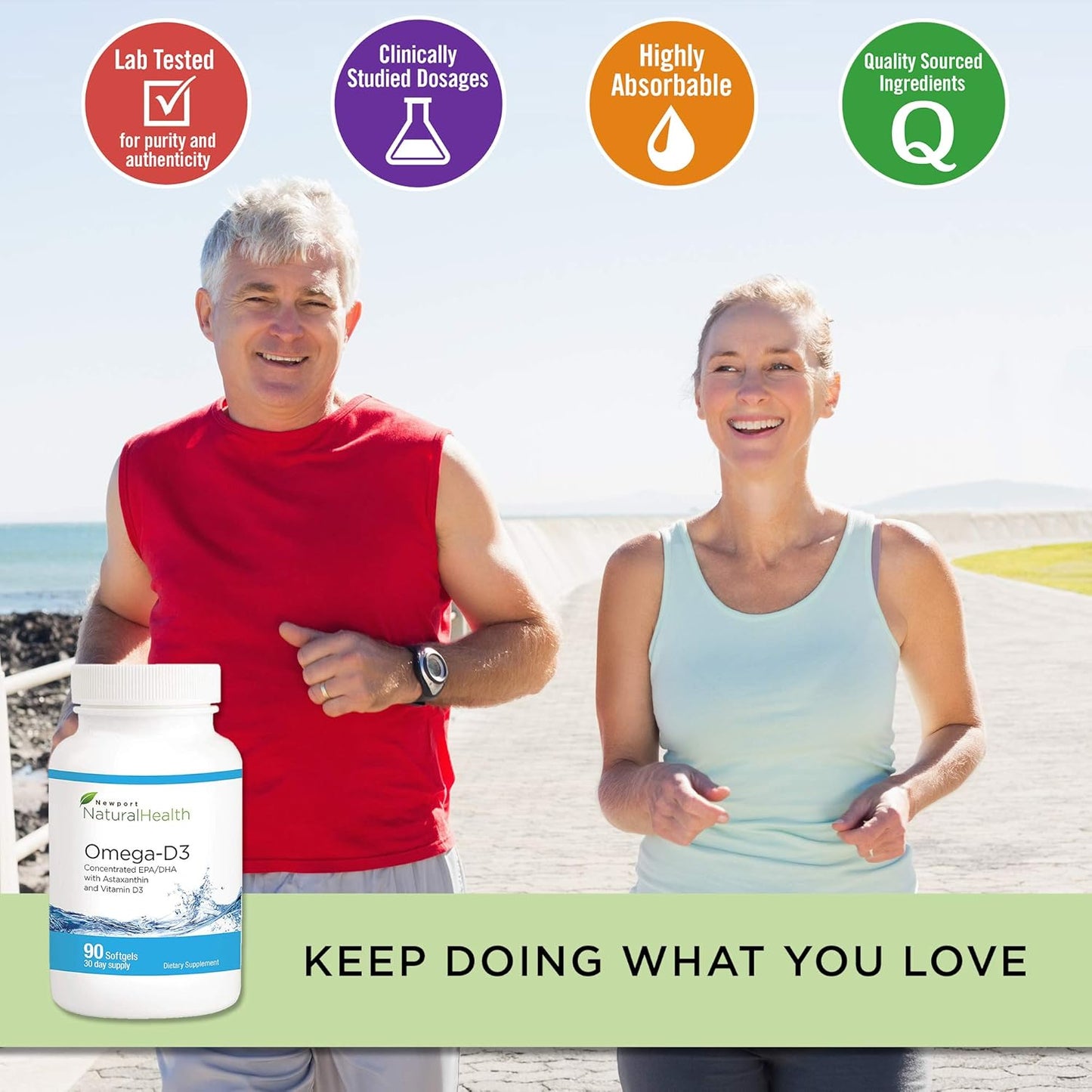 Newport Natural Health Omega-D3 with Astaxanthin & Vitamin D3 | High Concentration EPA & DHA for Heart, Brain, Joint & Immune Support