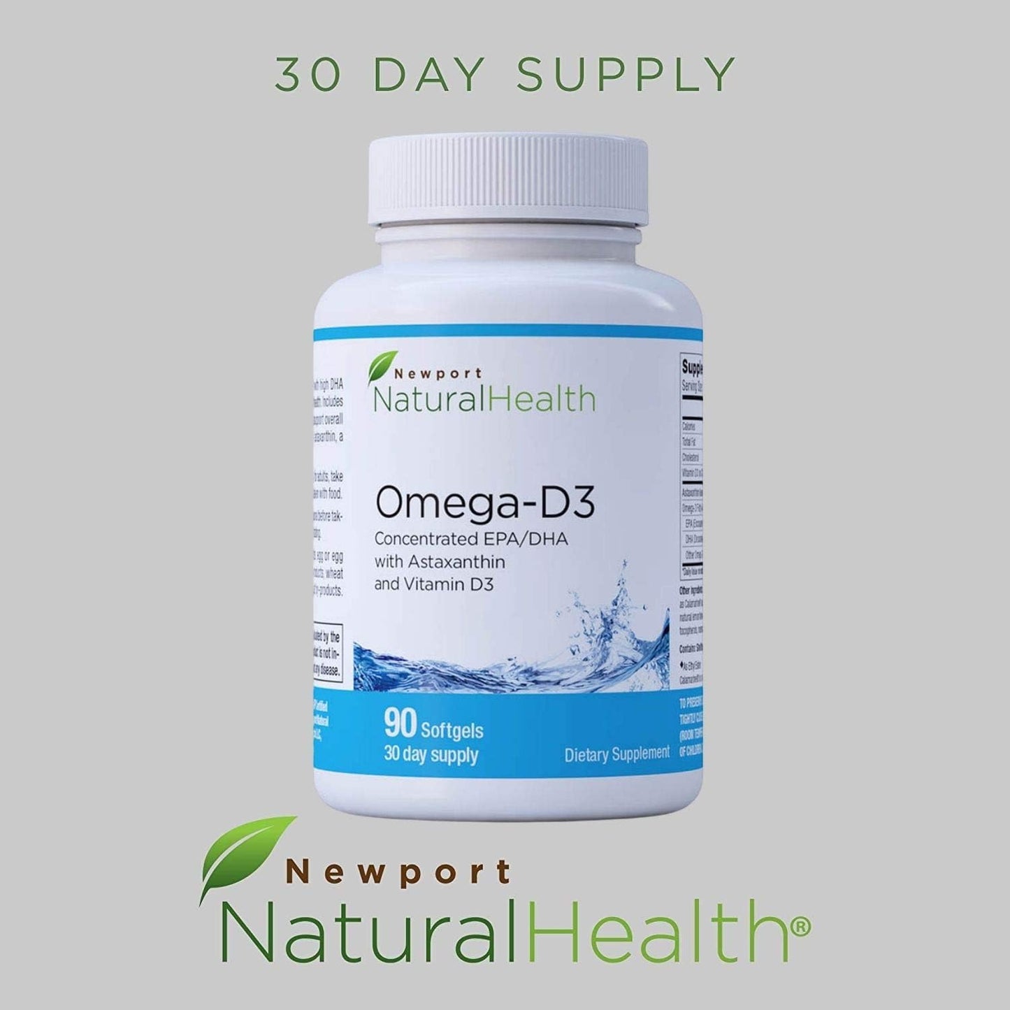 Newport Natural Health Omega-D3 with Astaxanthin & Vitamin D3 | High Concentration EPA & DHA for Heart, Brain, Joint & Immune Support
