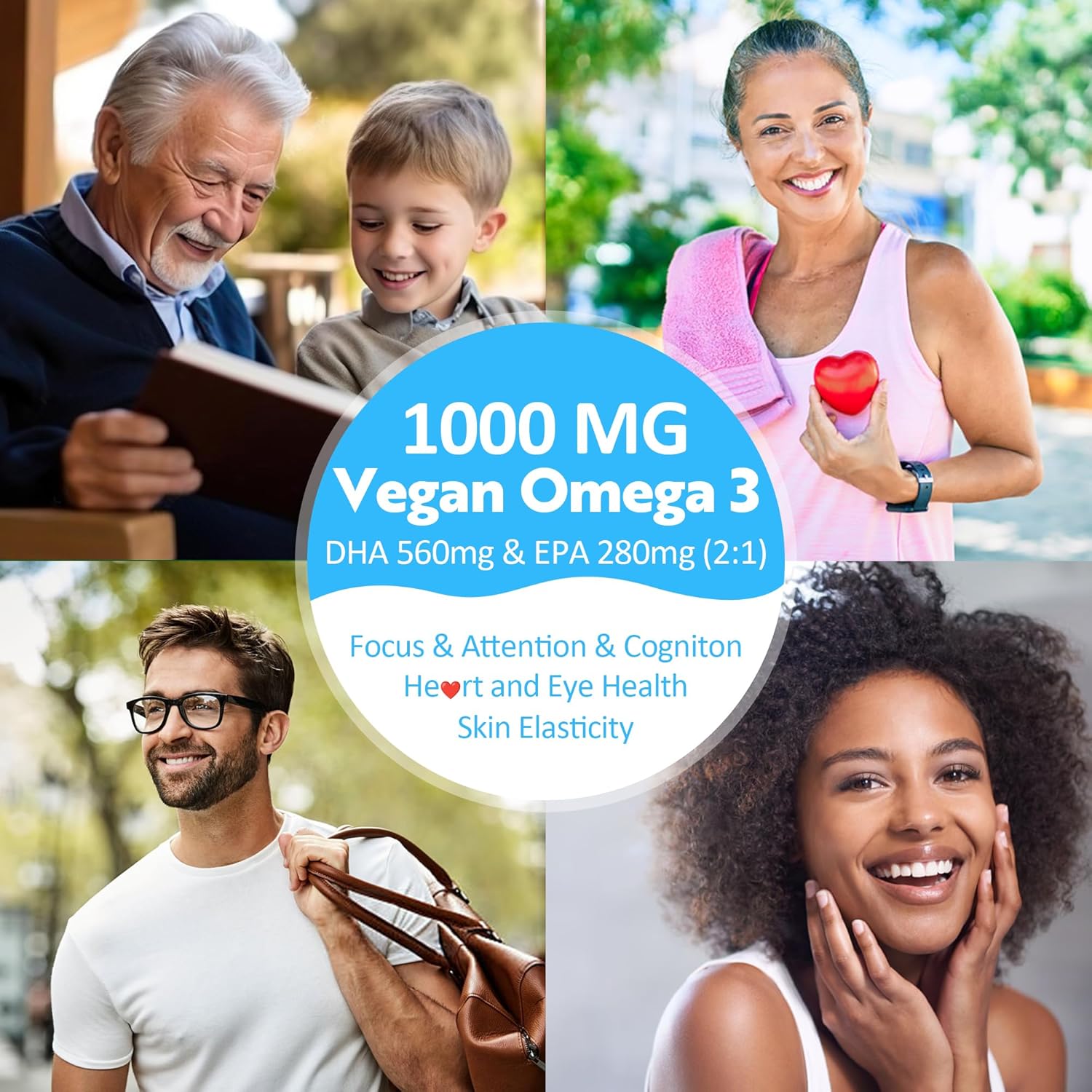 Nextdia Vegan Omega 3 Gummies + Sugar Free Fiber Gummies Combo Pack