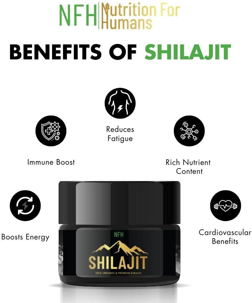 NFH Pure Himalayan Shilajit Organic Resin Supplement | Boosts Vitality & Immunity | Gold Grade with Fulvic Acid & 85+ Trace Minerals | 5g