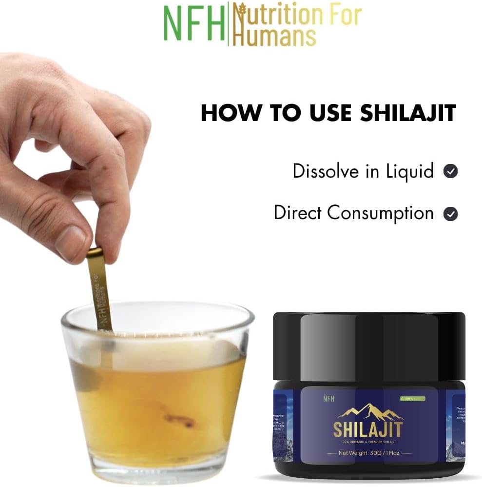 NFH Pure Himalayan Shilajit Organic Resin Supplement 30g - Vitality & Immunity Support with Fulvic Acid & Trace Minerals - Gold Grade Authentic Resin for Men & Women